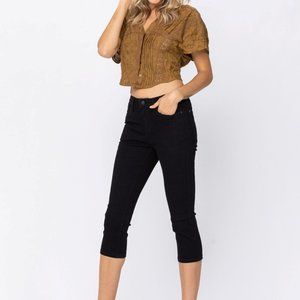Judy Blue Capri Fit Black Jeans Size 14W